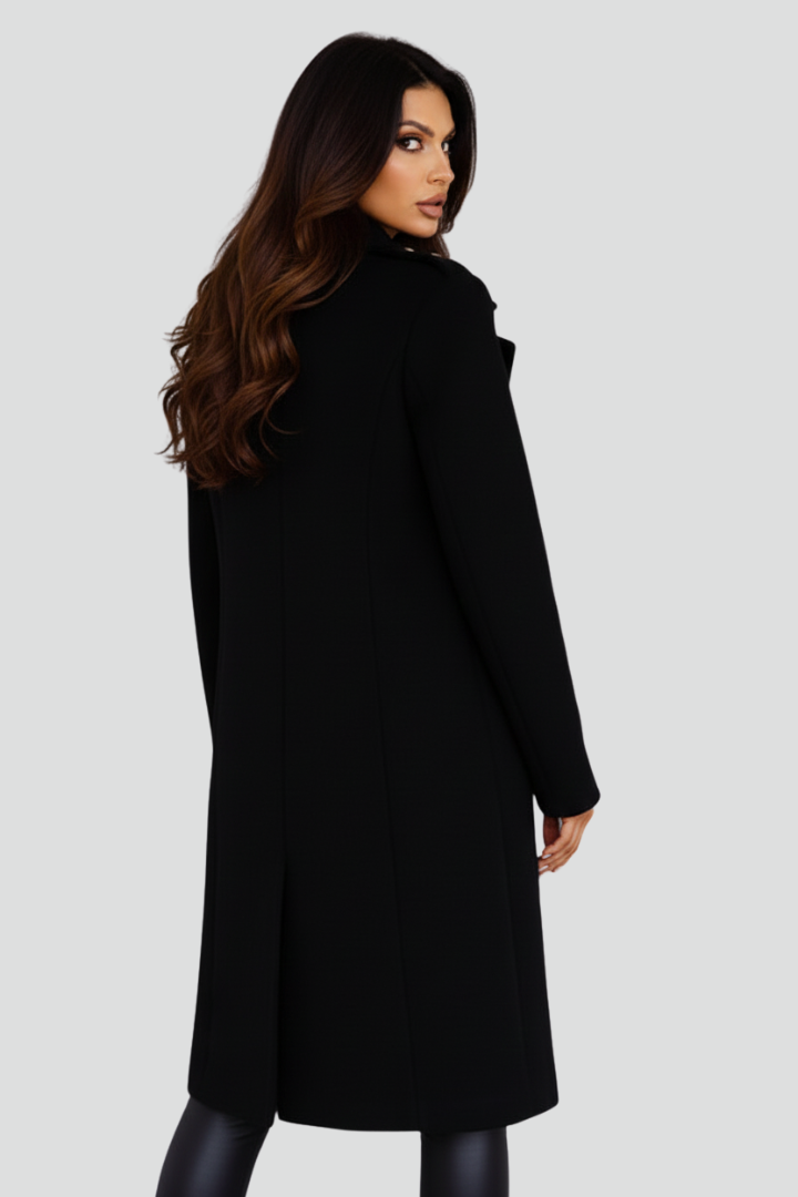 Women's Long Winter Coat with Double Button Front | Clean Silhouette Overcoat for Everyday Wear | Size S-3XL