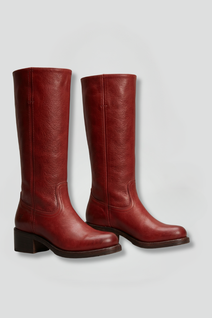 Women's Mid Calf Block Heel Boots with Round Toe for Fall | Pull-On Style with Stitched Panel Detail | Size 5-12