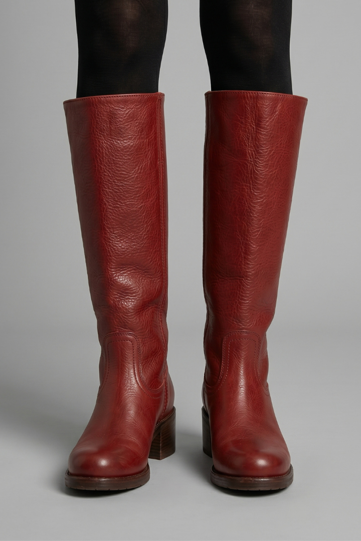 Women's Mid Calf Block Heel Boots with Round Toe for Fall | Pull-On Style with Stitched Panel Detail | Size 5-12