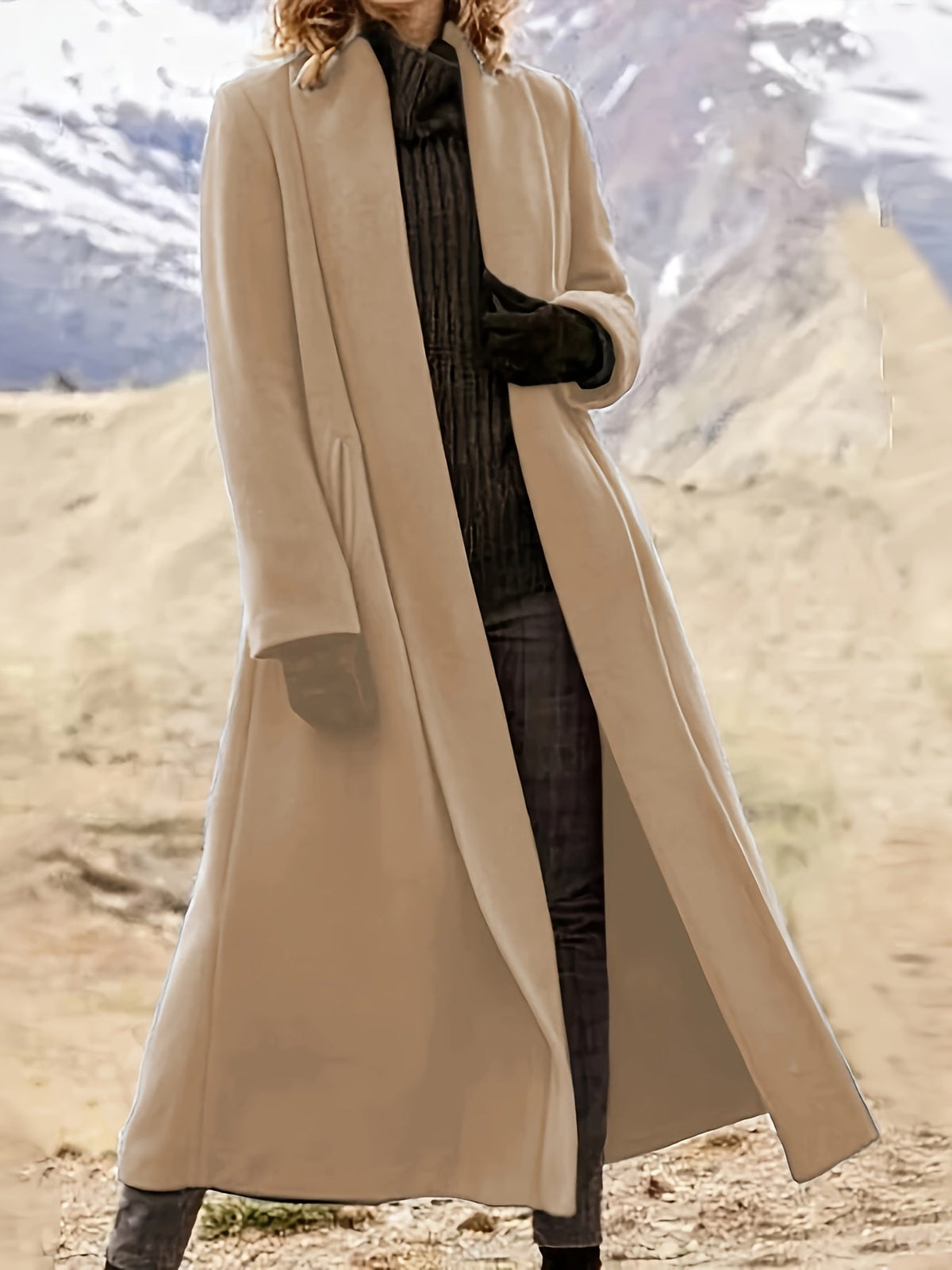 Long Womens Coat with Knit and Longline Cut | For Winter | Size 2XL-XL