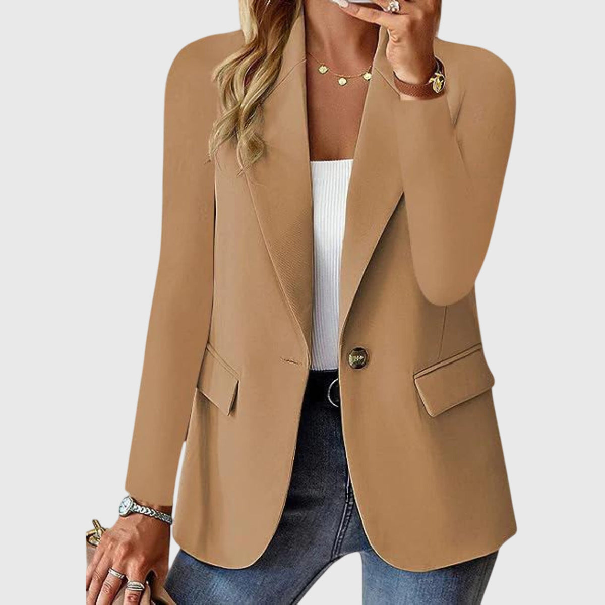 Women's Lightweight Structured Blazer in Wrinkle-Resistant Fabric | Breathable Formal Jacket for Work | Size S-2XL