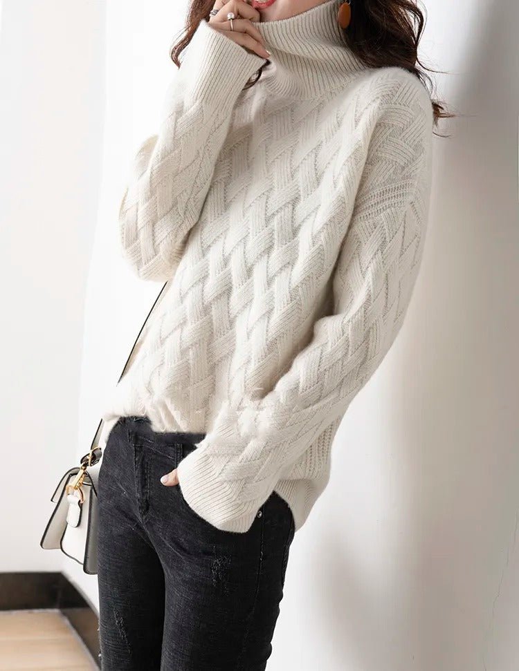 Women's Cashmere Pullover Sweater with Crew Neck | Soft Warm Knit for the Cold Season, Classic Versatile Style | Size S-2XL