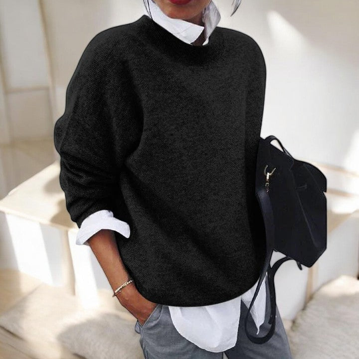 Women's Relaxed Knit Sweater | Soft Lightweight Pullover to Layer Under a Coat on Cold Days | Size S-5XL, 5 Colors