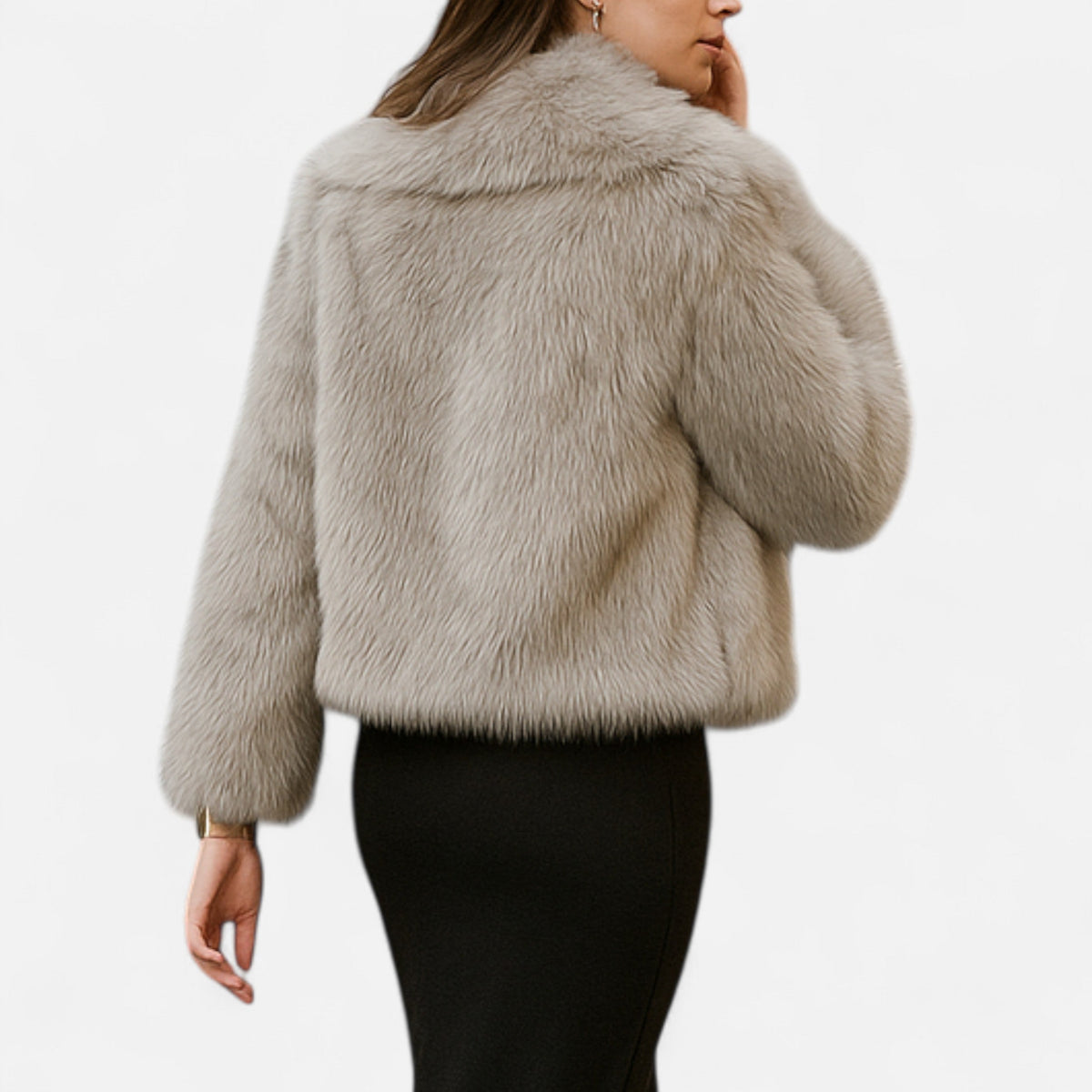 Women's Long Wrap Coat with Collar and Button Front | Relaxed Tailored Fit, Set-In Pockets, Winter Outerwear | Size XS-L
