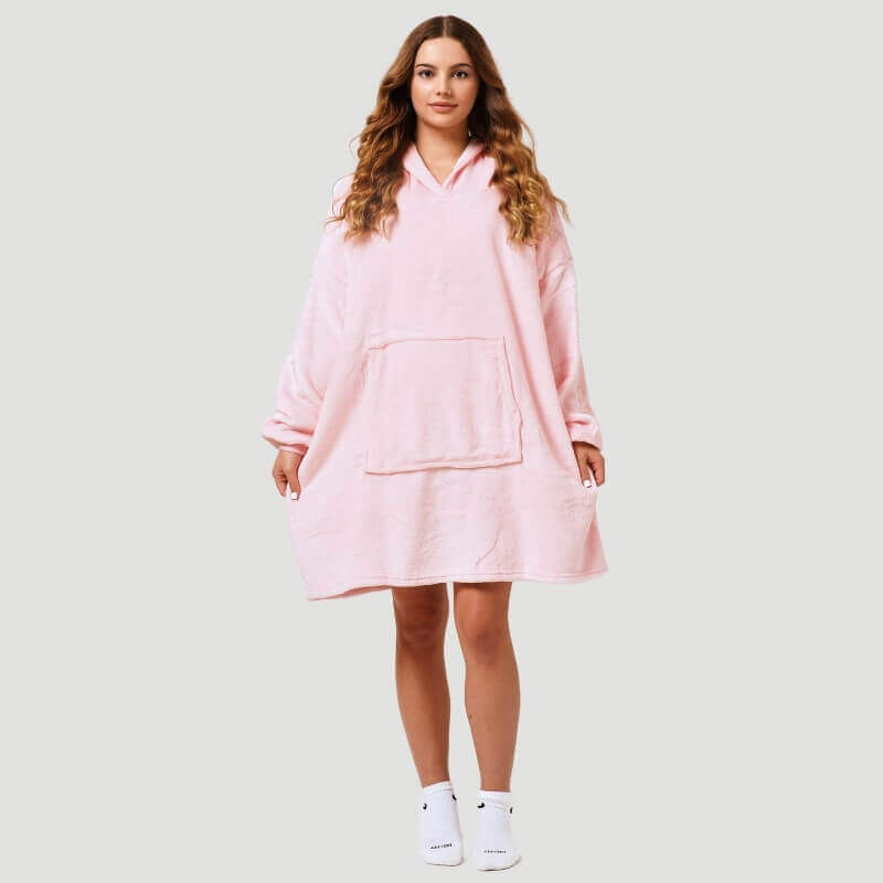 Women's Oversized Sherpa Blanket Hoodie with Flannel Fleece Outer | One Size Fits All, Machine Washable Winter Layer