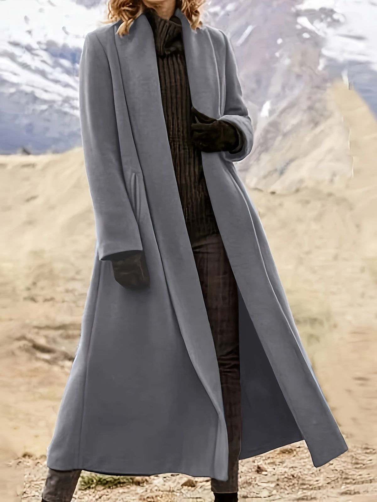 Long Womens Coat with Knit and Longline Cut | For Winter | Size 2XL-XL