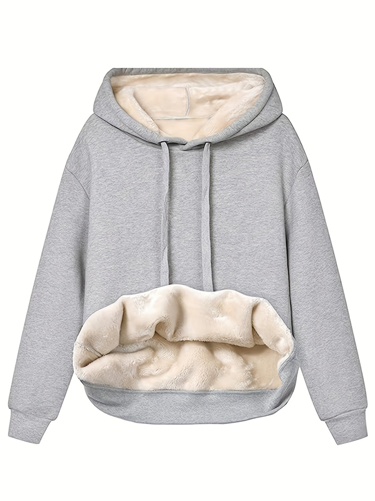 Women's Warm Fleece Hoodie for Winter Cold | Soft Hooded Pullover Sweatshirt for Walks and Lazy Days at Home | Size S-2XL