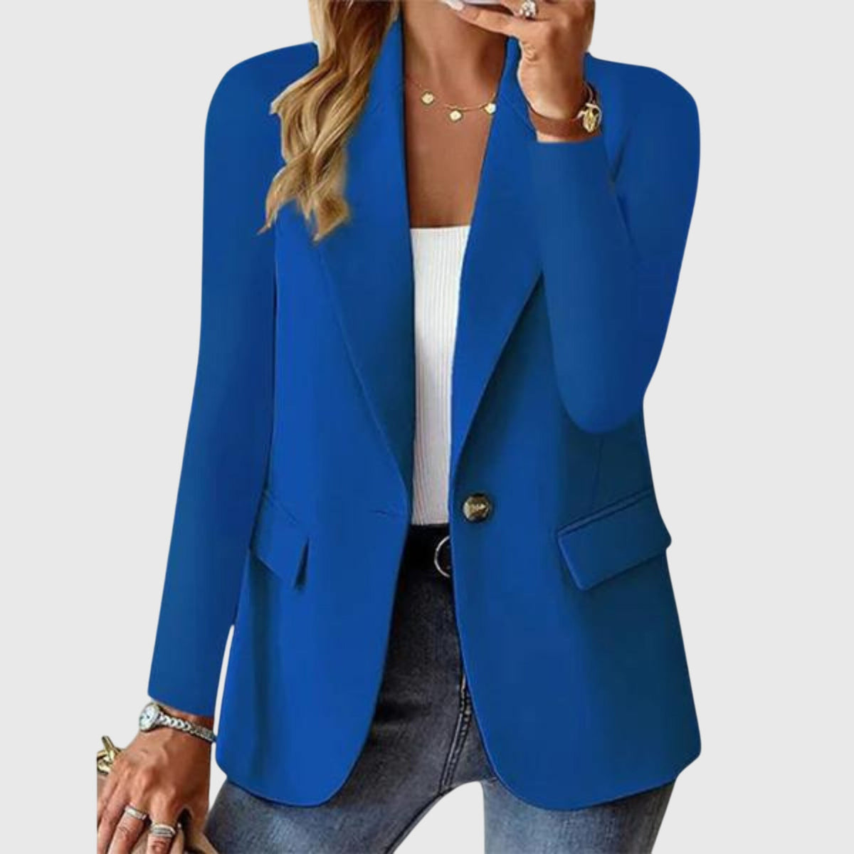 Women's Lightweight Structured Blazer in Wrinkle-Resistant Fabric | Breathable Formal Jacket for Work | Size S-2XL