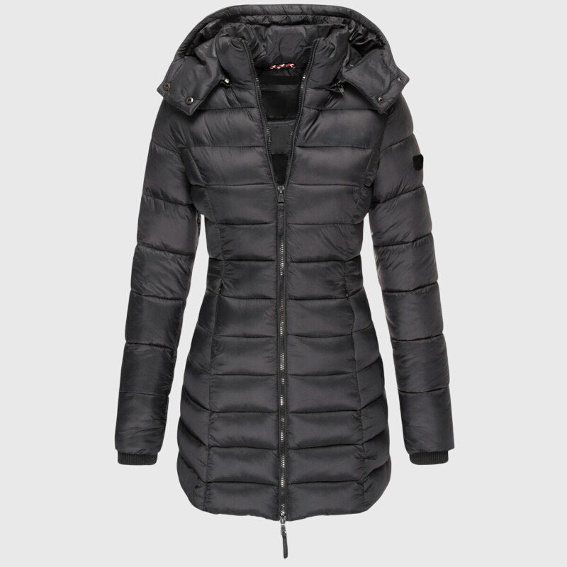 Women's Down Jacket with Hood and Zip Closure | For Winter | Size S-3XL | Blue, Green, Black, Ivory, Yellow, Red
