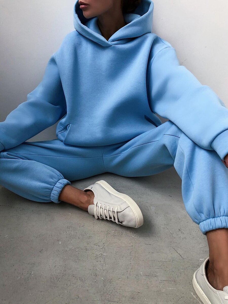 Women's Two Piece Knit Set with Hood | Relaxed Matching Outfit for Cooler Months at Home or Out | Size S-2XL