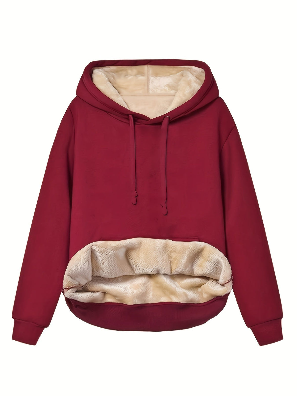 Women's Warm Fleece Hoodie for Winter Cold | Soft Hooded Pullover Sweatshirt for Walks and Lazy Days at Home | Size S-2XL