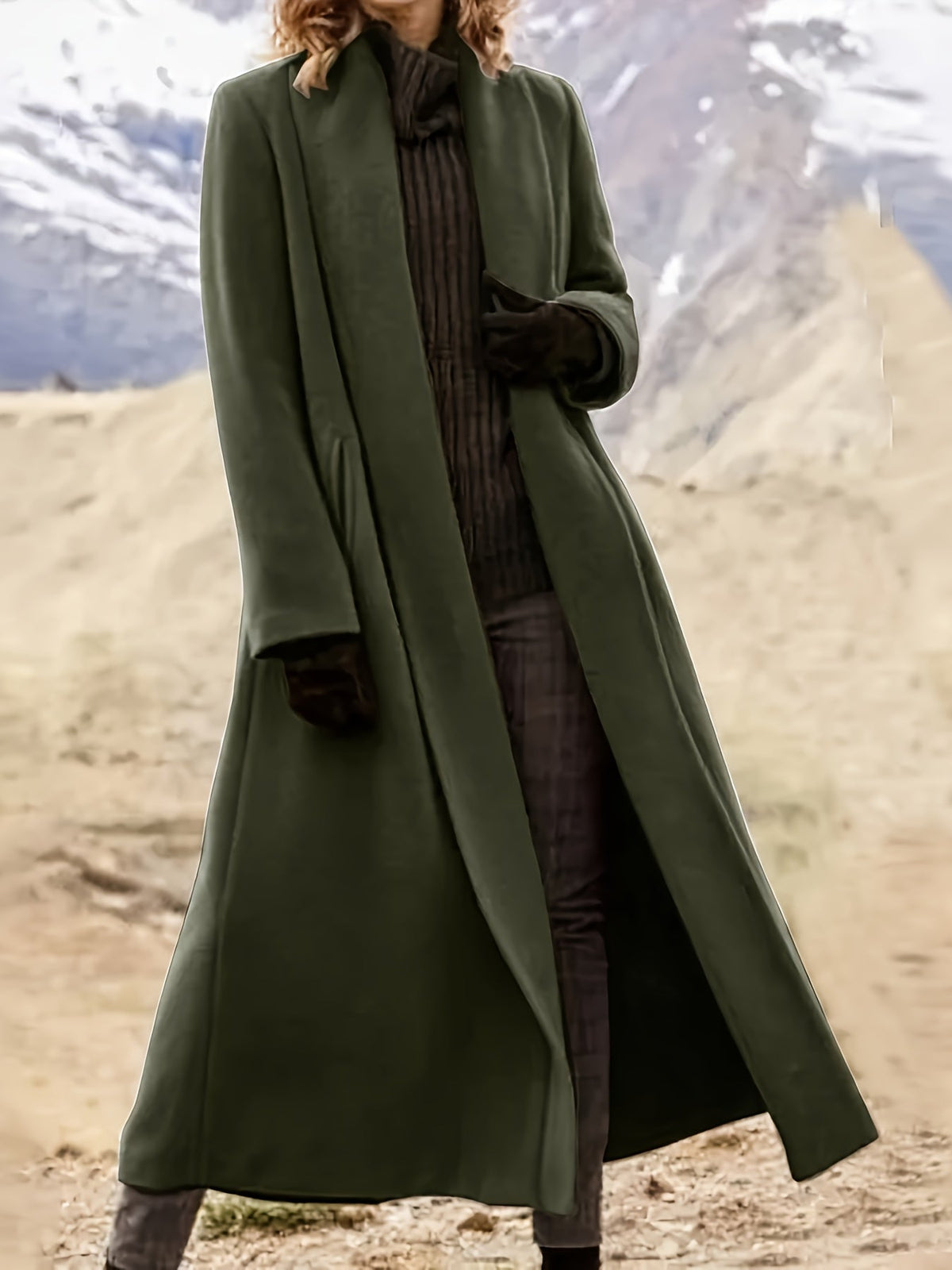 Long Womens Coat with Knit and Longline Cut | For Winter | Size 2XL-XL