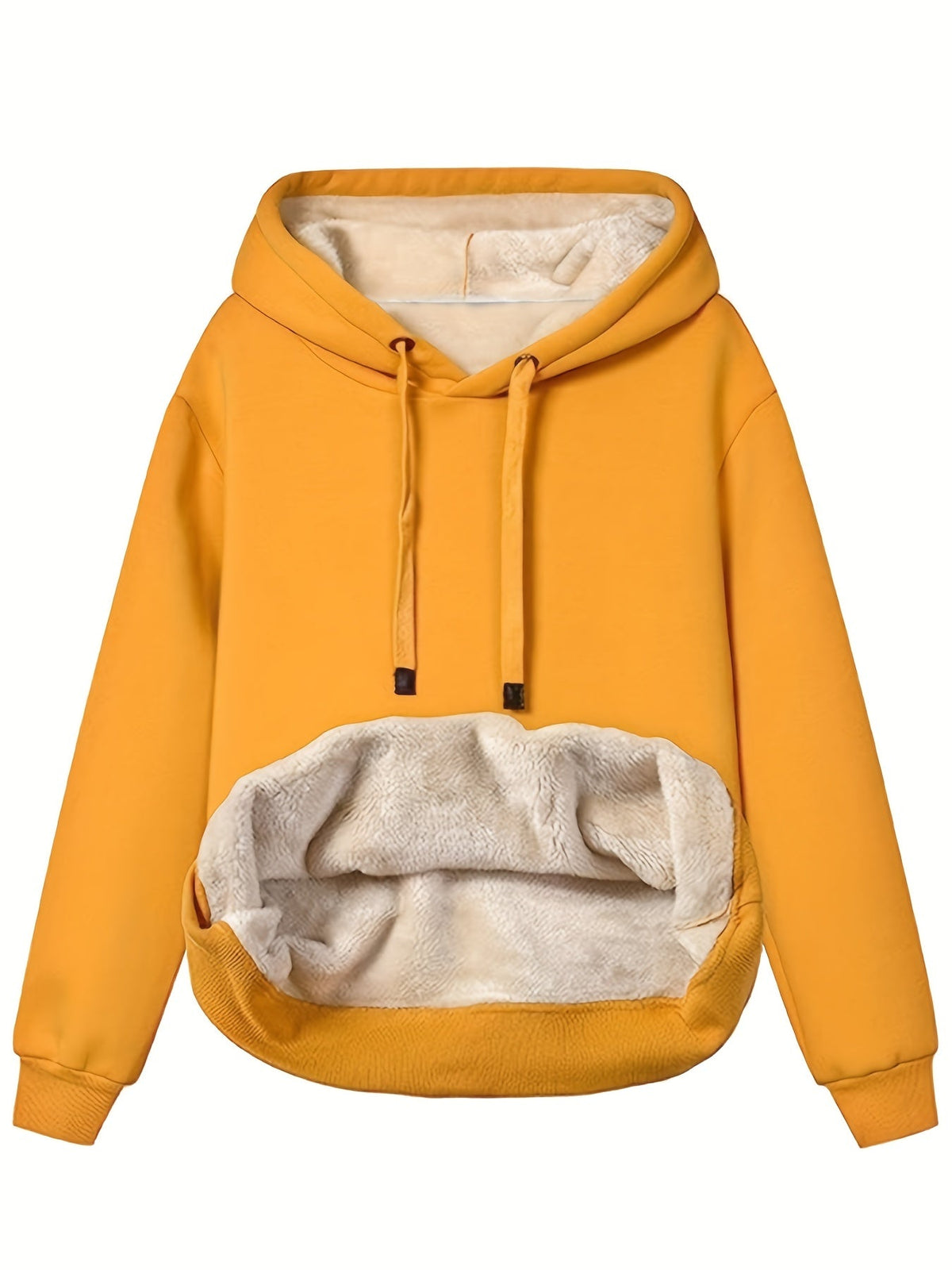 Women's Warm Fleece Hoodie for Winter Cold | Soft Hooded Pullover Sweatshirt for Walks and Lazy Days at Home | Size S-2XL