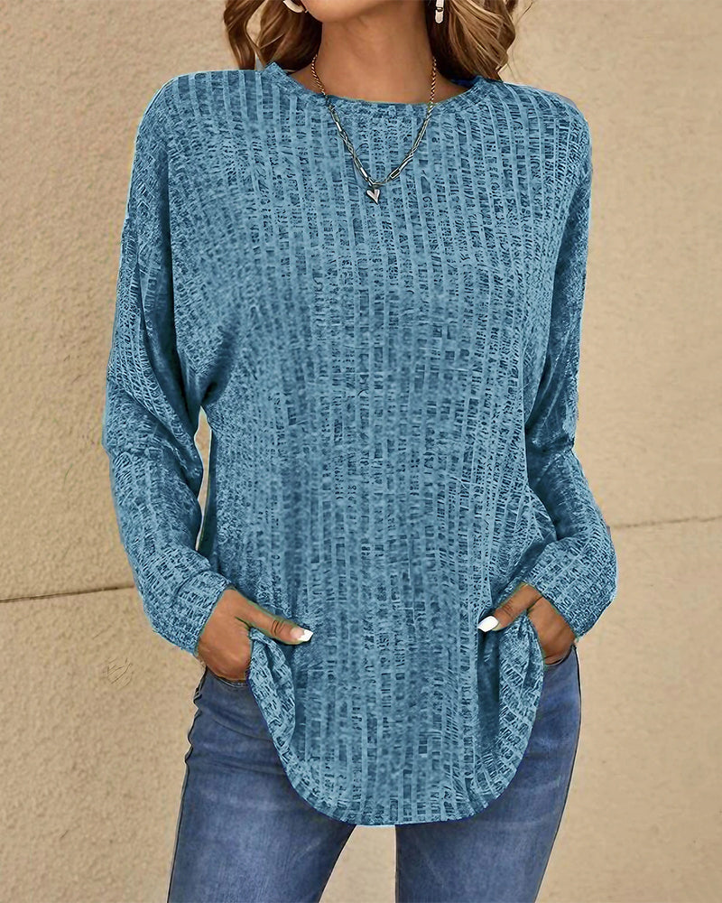 Women's Crew Neck Sweater in Soft Cotton Blend | Solid Color Long Sleeve Jumper, Regular Fit | Size S-3XL