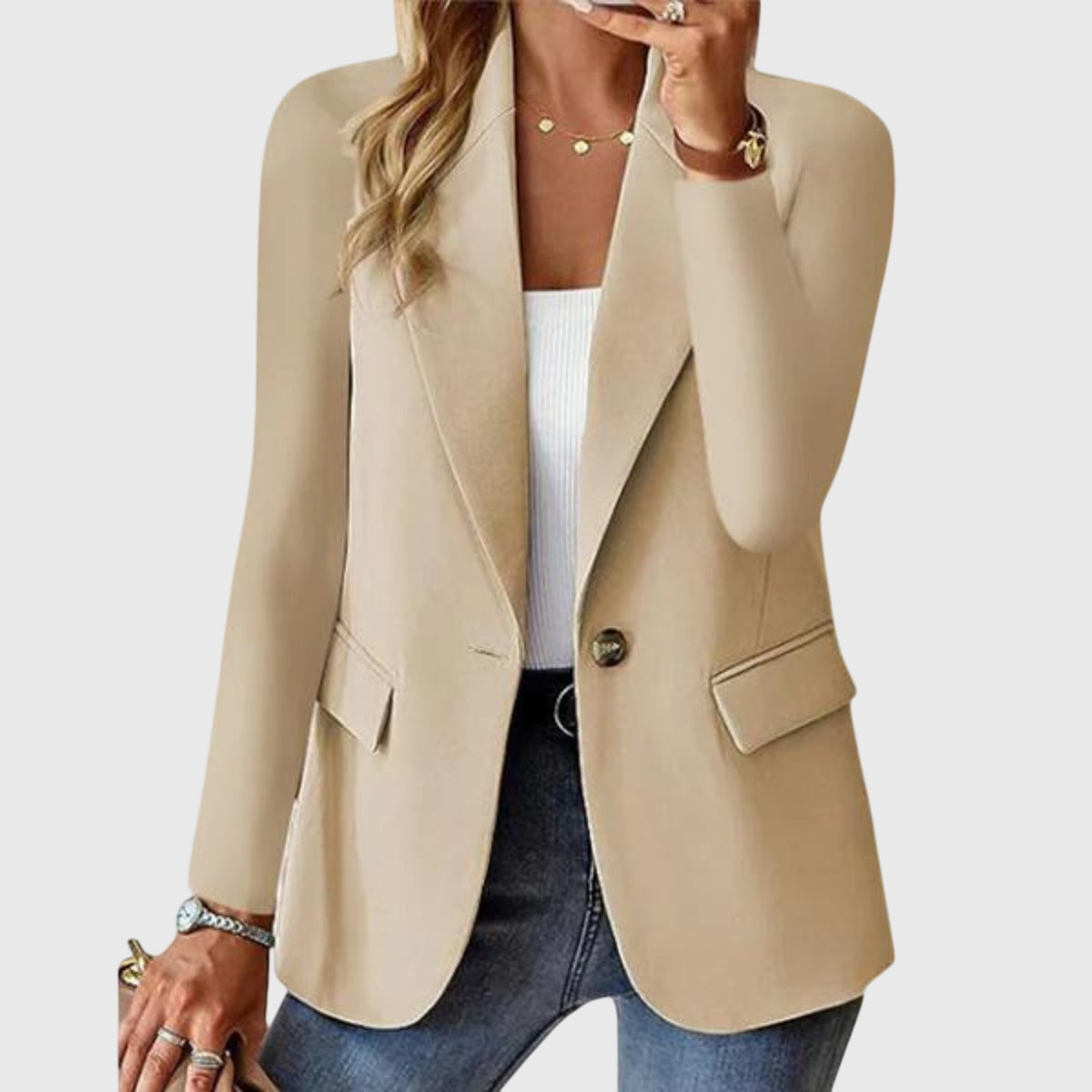 Women's Lightweight Structured Blazer in Wrinkle-Resistant Fabric | Breathable Formal Jacket for Work | Size S-2XL