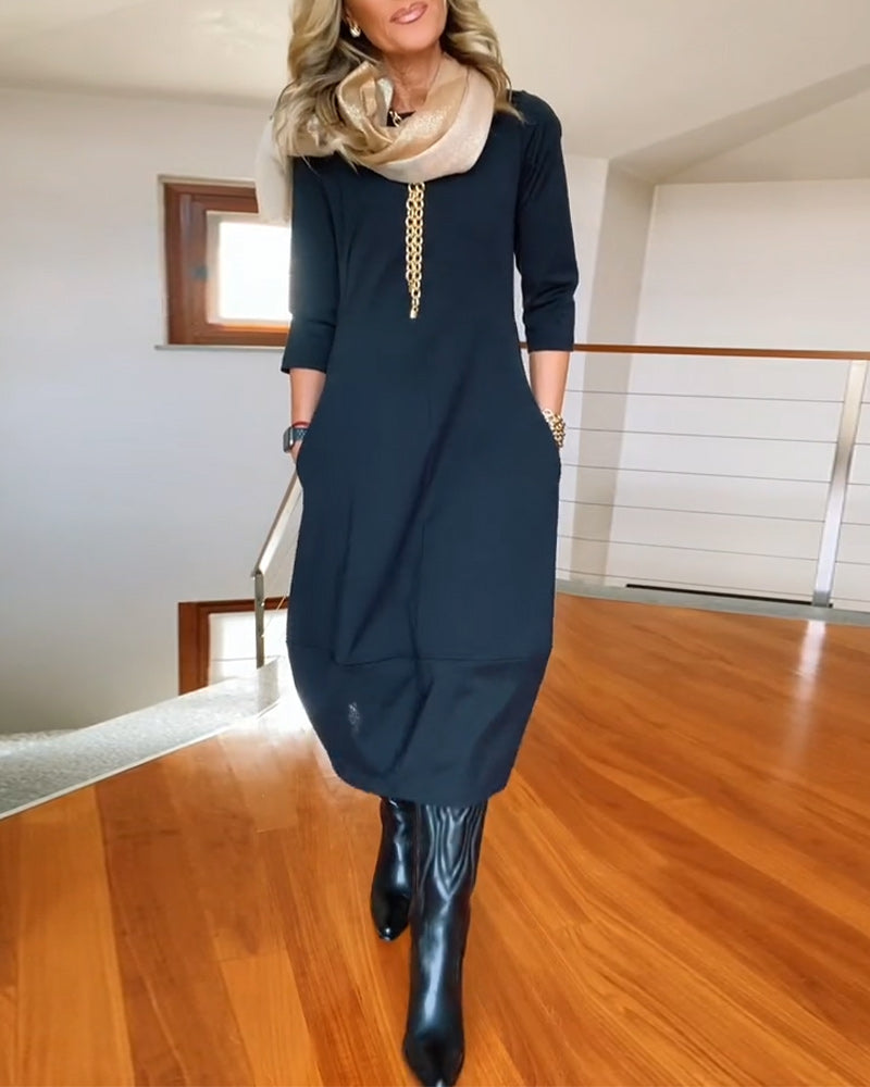 Women's Long Sleeve Maxi Dress | Lightweight Fabric with a Soft Drape for Formal Evenings | Size S-5XL, 5 Colors