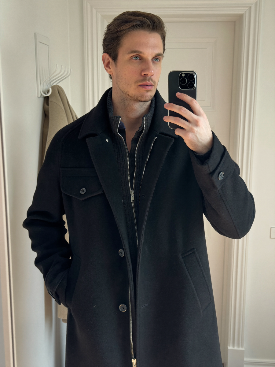 Cold mornings in our lined coat