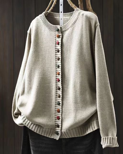 Women's Cardigan with Decorative Buttons | Relaxed Fit Layer to Wear Over Dresses and Tops | One Size, 9 Colors