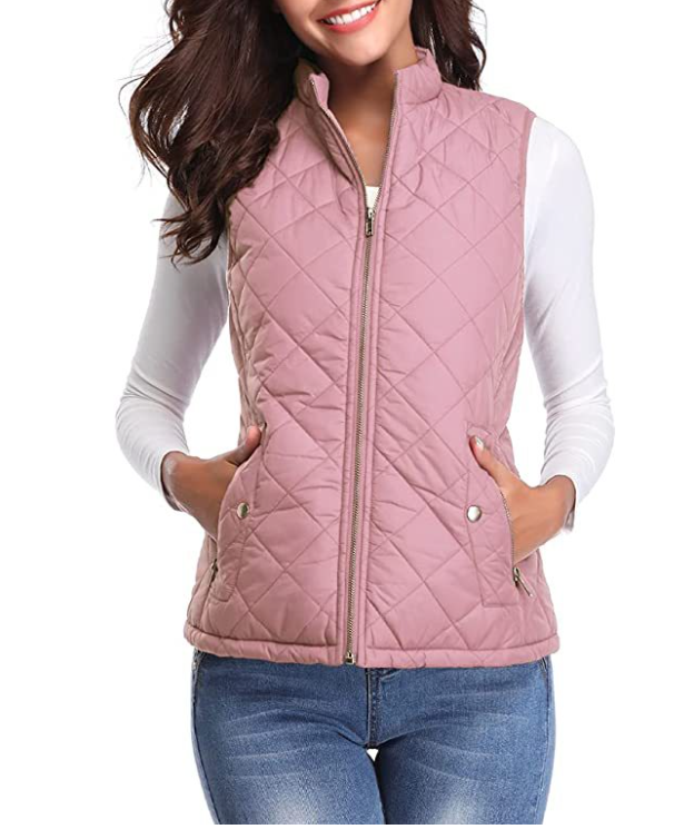 Women's Lightweight Lined Vest with Front Zip Closure | Sleeveless Winter Layer for Cool Fall and Spring Days | Size S-2XL