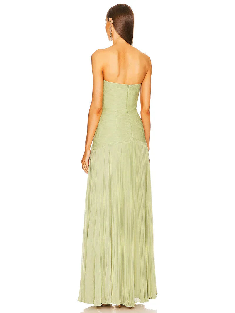 Maxi Dress with Drop Waist and Flowing Silhouette