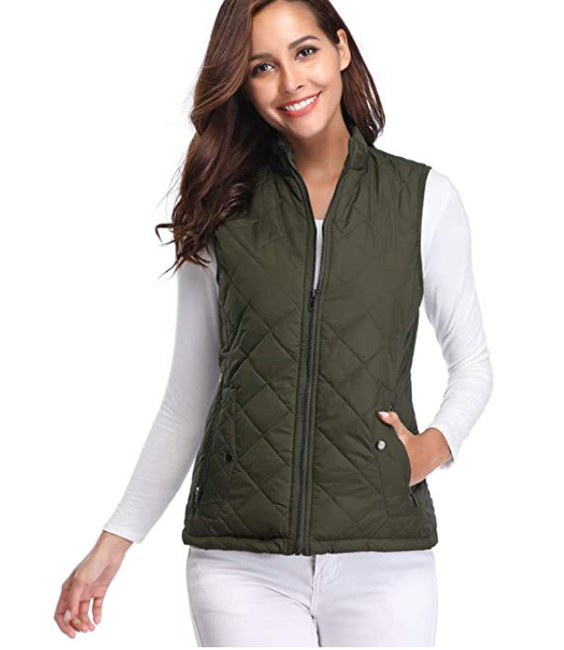 Women's Lightweight Lined Vest with Front Zip Closure | Sleeveless Winter Layer for Cool Fall and Spring Days | Size S-2XL