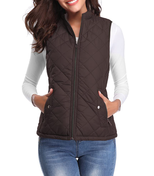 Women's Lightweight Lined Vest with Front Zip Closure | Sleeveless Winter Layer for Cool Fall and Spring Days | Size S-2XL
