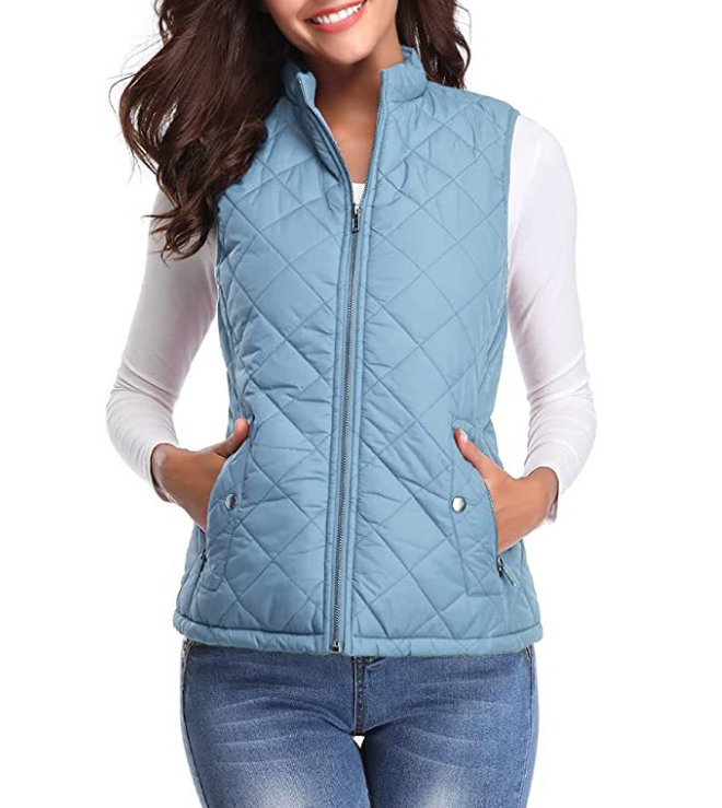 Women's Lightweight Lined Vest with Front Zip Closure | Sleeveless Winter Layer for Cool Fall and Spring Days | Size S-2XL