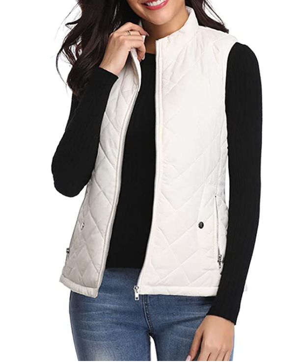 Women's Lightweight Lined Vest with Front Zip Closure | Sleeveless Winter Layer for Cool Fall and Spring Days | Size S-2XL