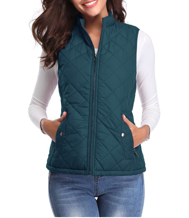 Women's Lightweight Lined Vest with Front Zip Closure | Sleeveless Winter Layer for Cool Fall and Spring Days | Size S-2XL
