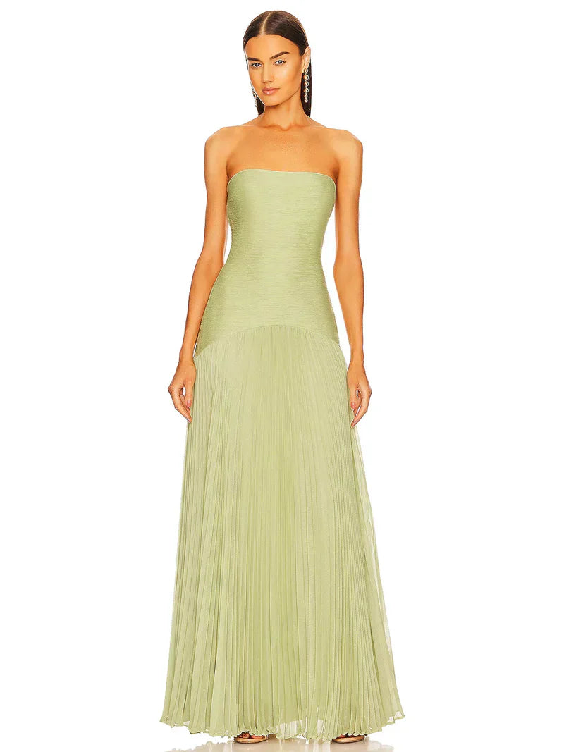 Maxi Dress with Drop Waist and Flowing Silhouette