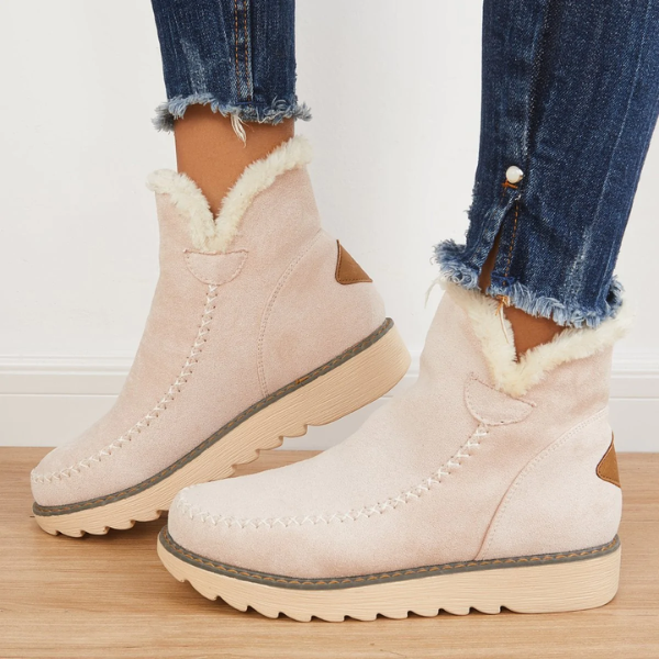 Women's Waterproof Snow Boots with Warm Padded Lining | Mid Calf Shaft, Cushioned Footbed | Size 5.5-12.5