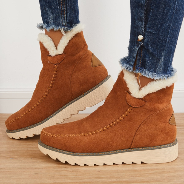 Women's Waterproof Snow Boots with Warm Padded Lining | Mid Calf Shaft, Cushioned Footbed | Size 5.5-12.5