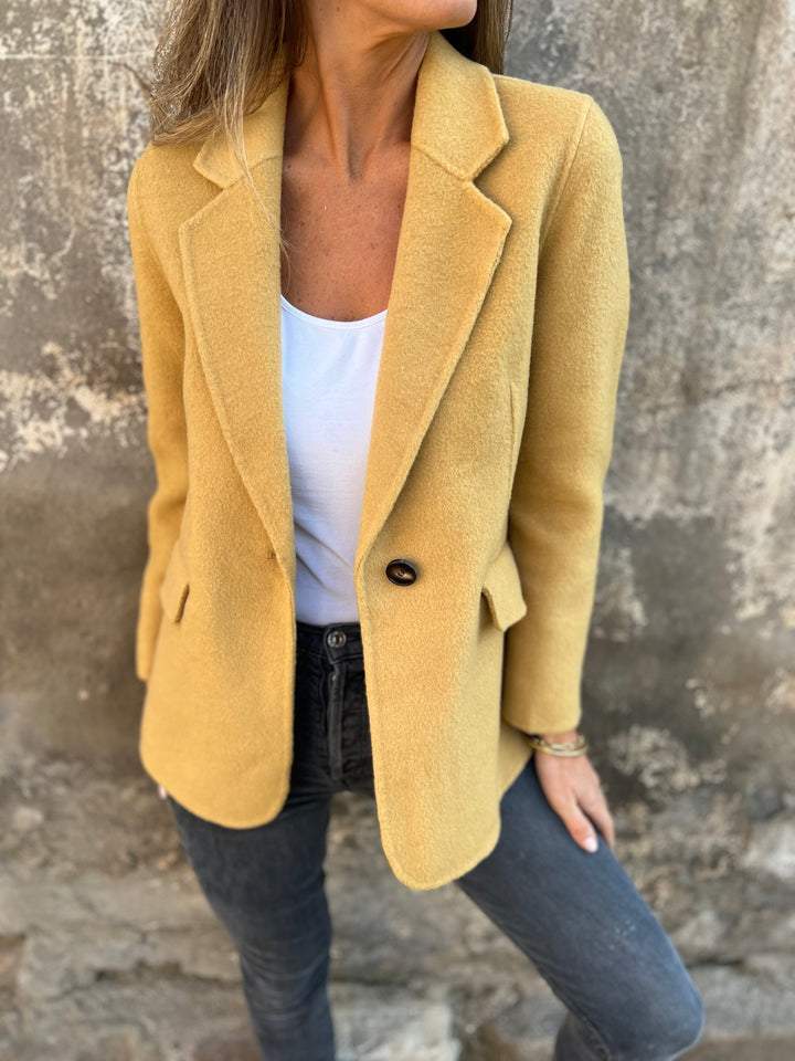 Women's Classic Blazer Jacket with Lapels and Button Closure | Polyester Blend, Regular Fit, Office to Evening | Size S-5XL