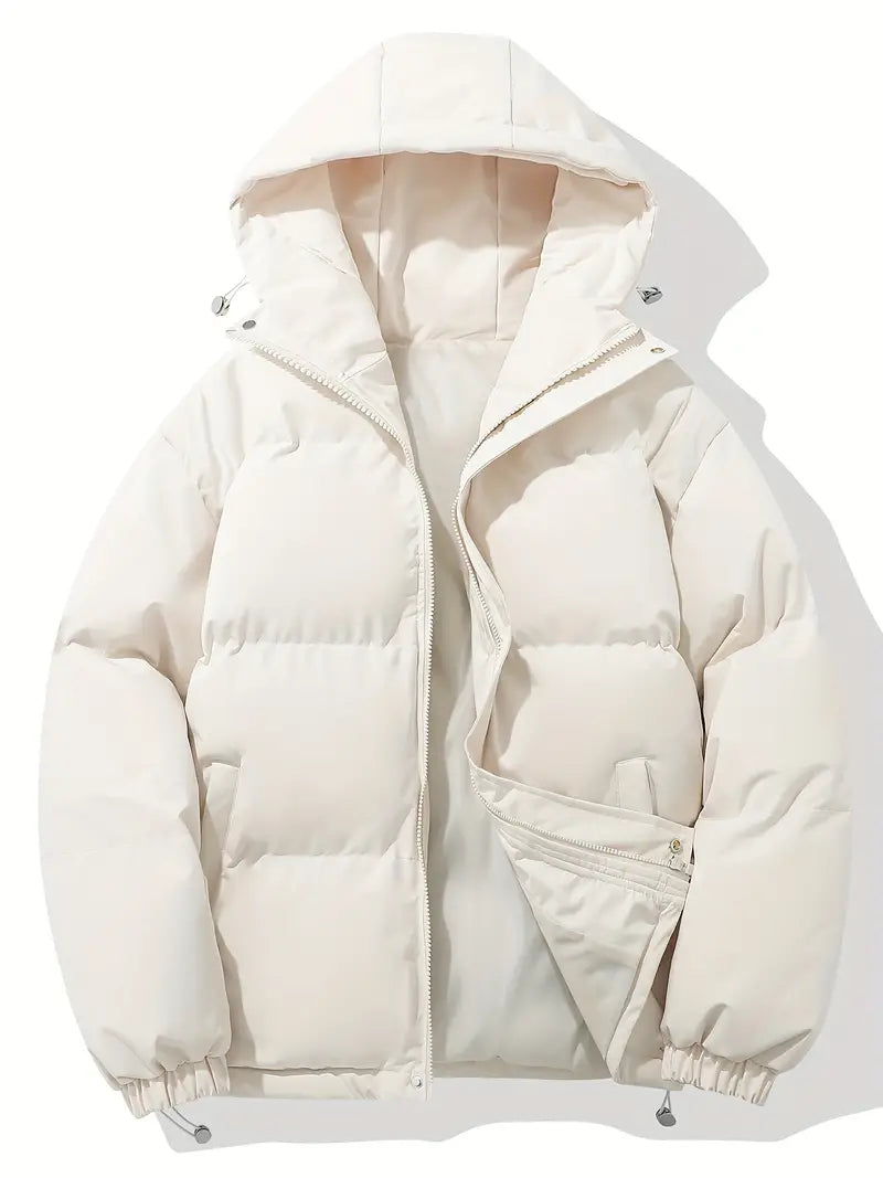 Women's Puffer Jacket with Quilted Panels and Hood | Zip Closure, Pockets, Side Pockets | For Winter | Size S-2XL