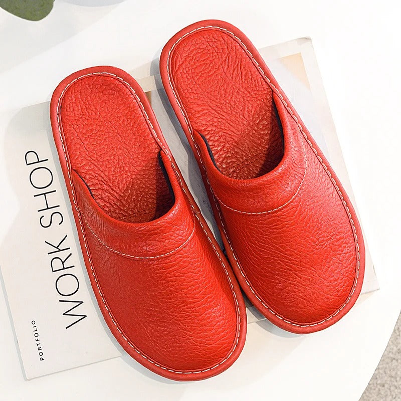 Women's Mule Slippers in Vegan Leather | Closed Toe House Shoes with an Open Back | Sizes 5.5 to 12.5, 6 Colors
