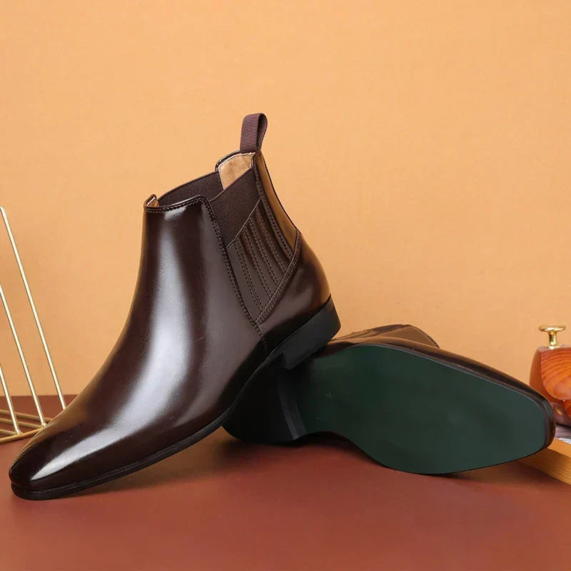 Women's Chelsea Boots with a Pointed Toe | Elastic Side Panels, Pull On Booties with a Back Tab | Size 5.5-10.5, 2 Colors