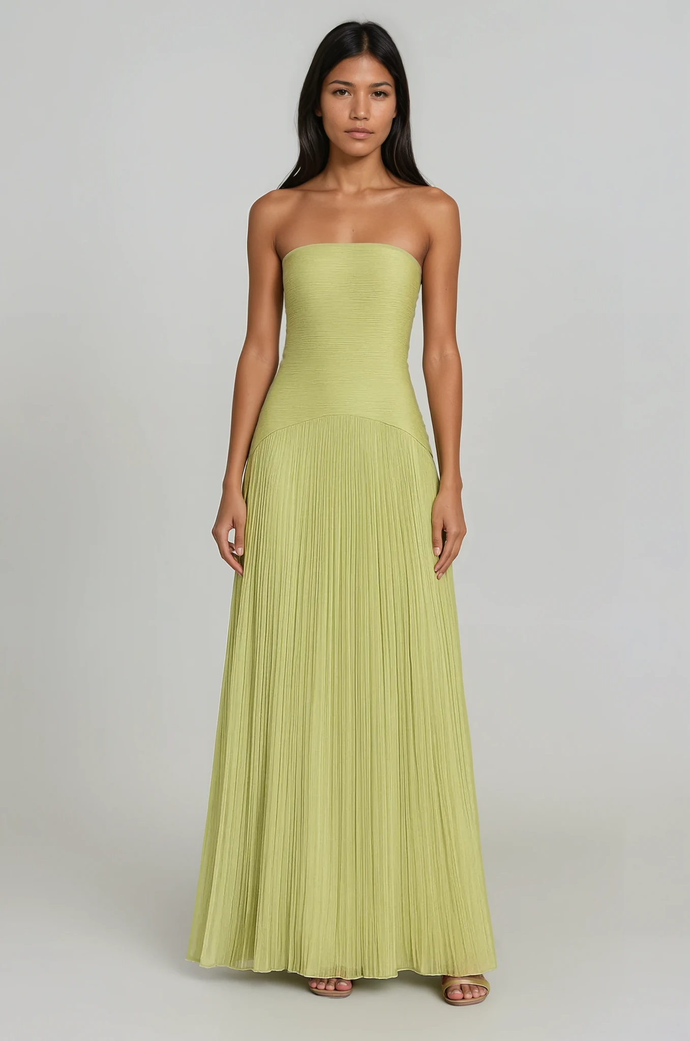 Maxi Dress with Drop Waist and Flowing Silhouette