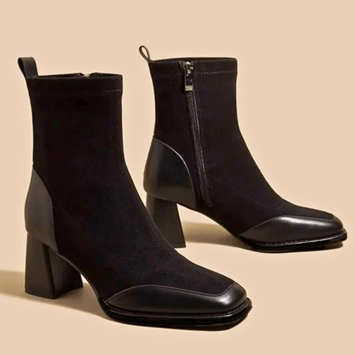 Women's Ankle Boots with a Tapered Line and Support Sole | Soft Uppers in Brown and Midnight Black | Size 5.5-9.5, 2 Colors
