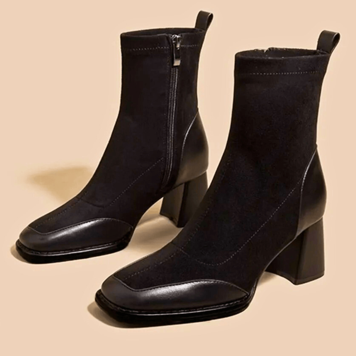 Women's Ankle Boots with a Tapered Line and Support Sole | Soft Uppers in Brown and Midnight Black | Size 5.5-9.5, 2 Colors