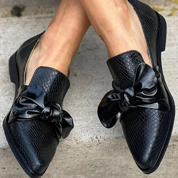 Women's Black Flat Loafers with Cushioned Footbed | Clean Minimal Upper, Everyday Grip Sole, All-Day Comfort | Size 3-11
