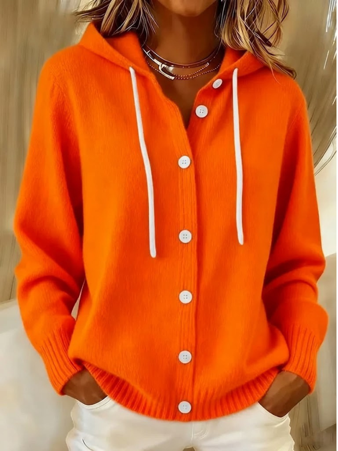 Women's Hooded Cardigan Sweater with Ribbed Knit and Button Front | Oversized Longline Layer | Size S-5XL