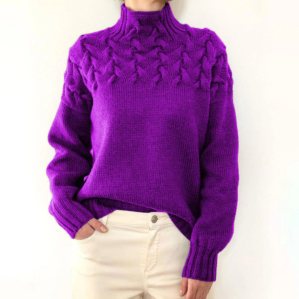 Women's Turtleneck Sweater with Embroidery | For Winter | Size S-3XL