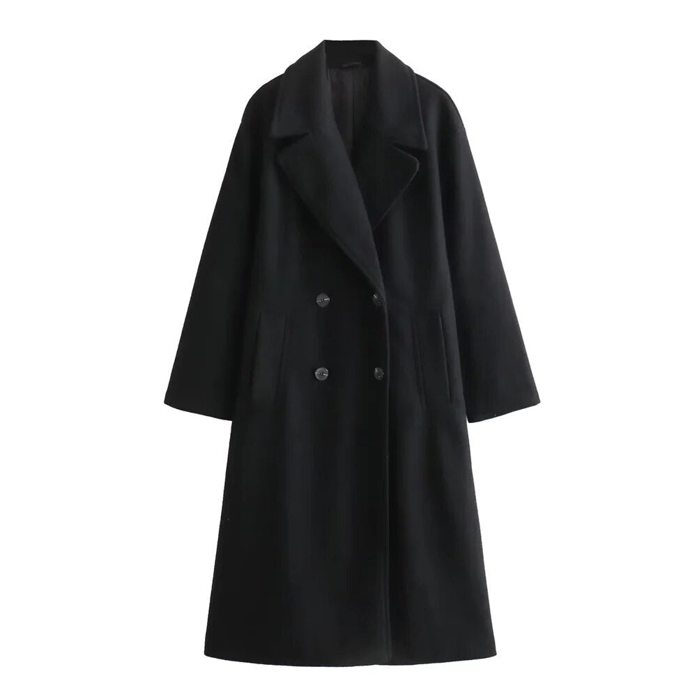 Women's Tailored Longline Coat | Classic Buttons, Refined Stitching, Room to Layer | Sizes S-2XL | 4 Colors