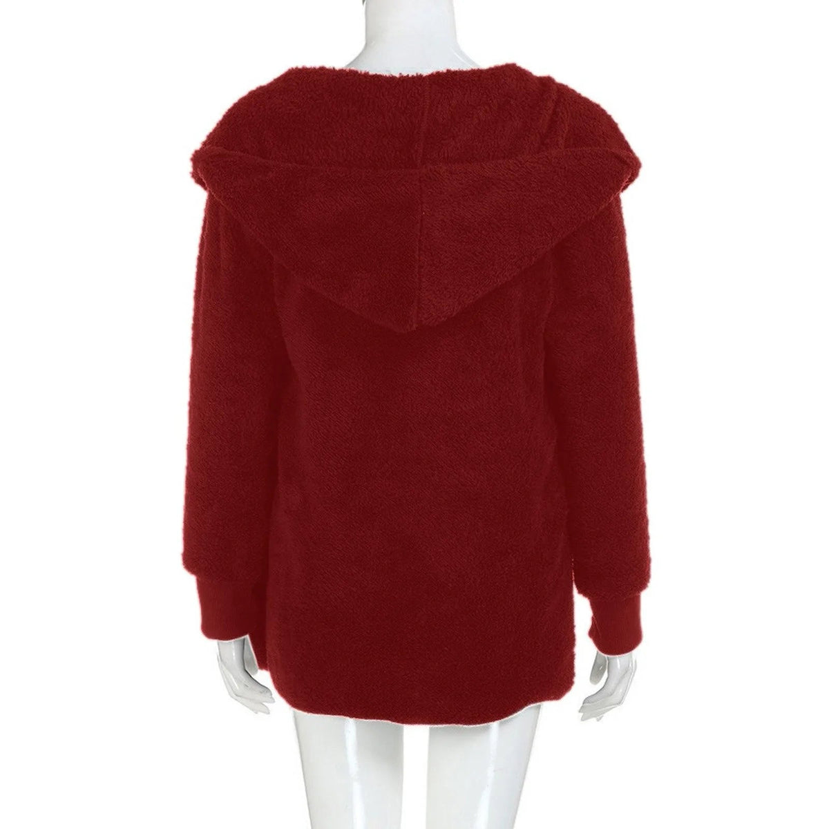 Women's Long Fluffy Coat with Hood and Open Front | Dropped Shoulders, Side Pockets | Sizes XL to 3XL, 6 Colors