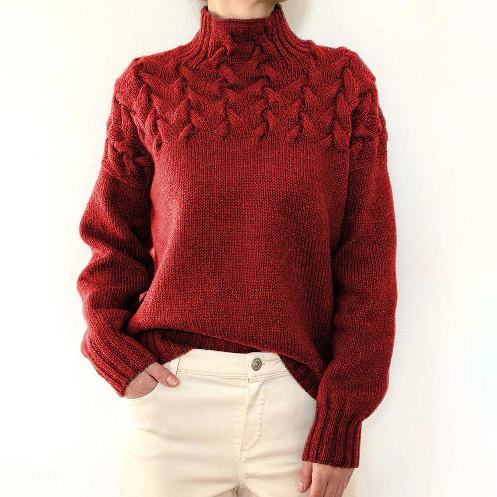 Women's Turtleneck Sweater with Embroidery | For Winter | Size S-3XL