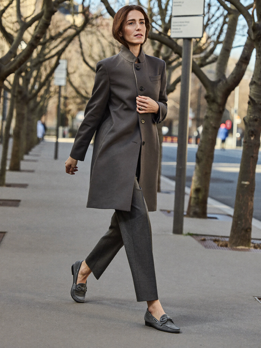 "Julia in our bow loafers"