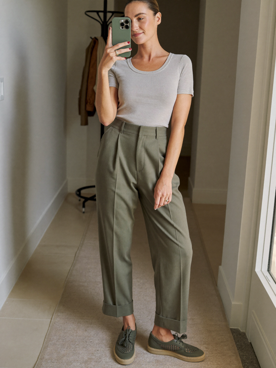 "Maya in our slip-on sneakers"