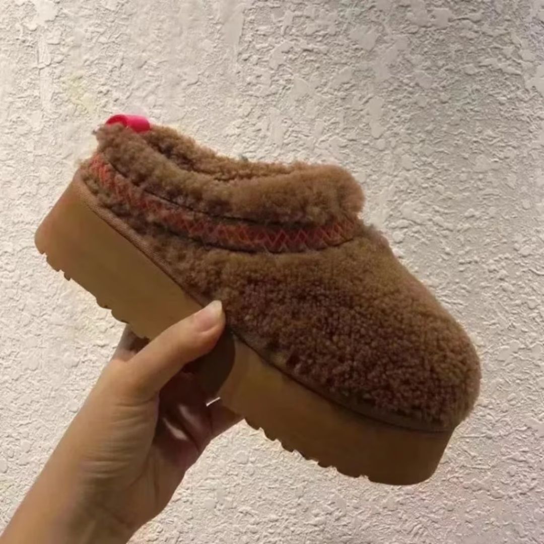 Women's Clog Slippers with a Plush Upper | Cotton Lining, Anti Slip Platform Sole | Sizes 4.5-9.0, 4 Colors