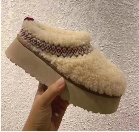 Women's Clog Slippers with a Plush Upper | Cotton Lining, Anti Slip Platform Sole | Sizes 4.5-9.0, 4 Colors