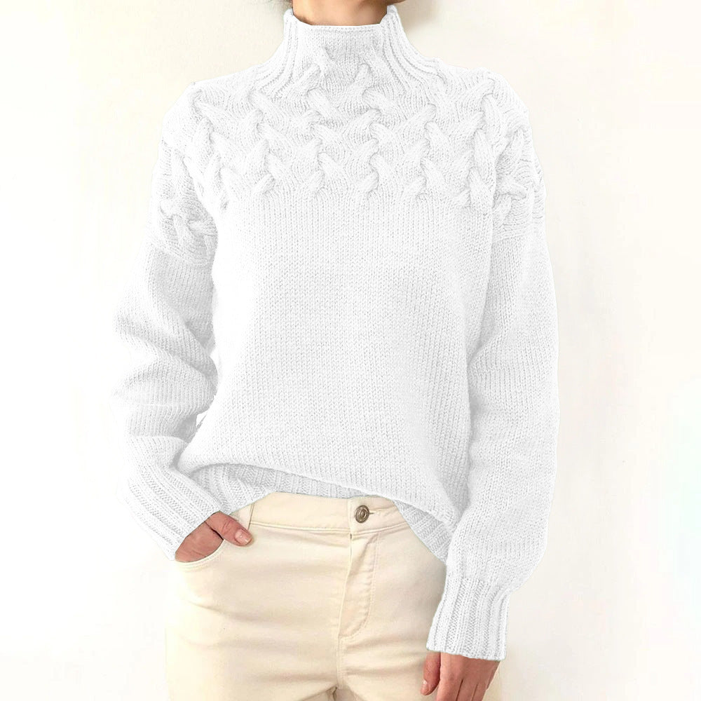 Women's Turtleneck Sweater with Embroidery | For Winter | Size S-3XL